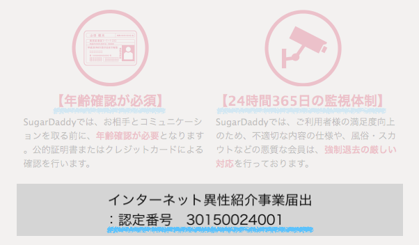 シュガーダディのインターネット異性紹介事業